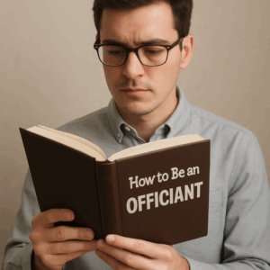 Officiant studying