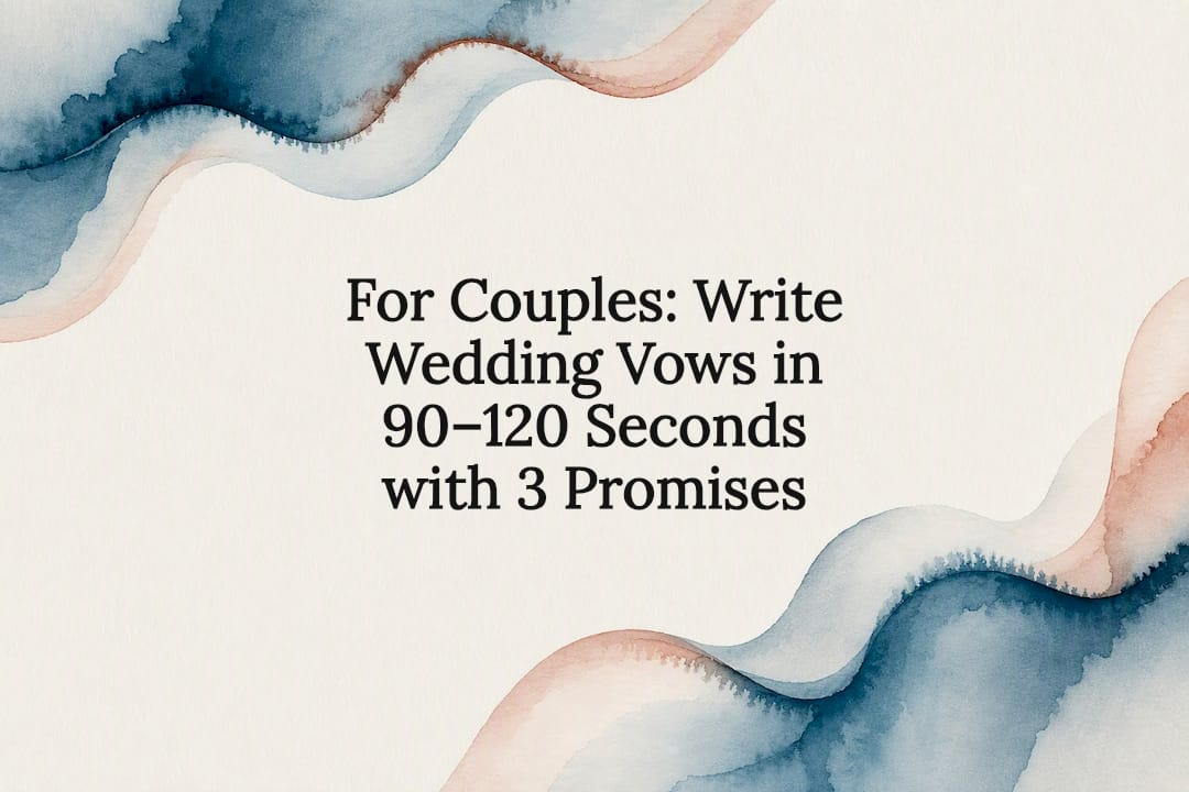 For Couples: Write Wedding Vows in 90–120 Seconds with 3 Promises
