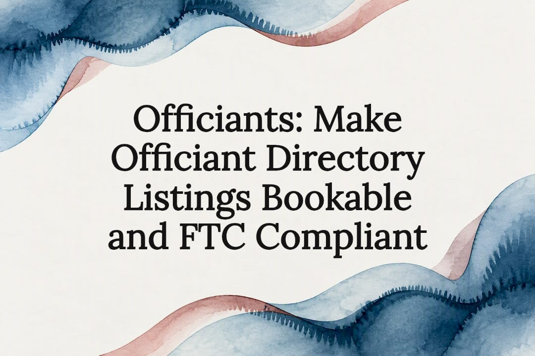 Decorative officiant directory compliance title card