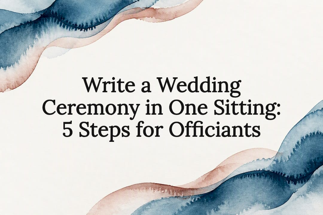 Decorative wedding ceremony writing title card